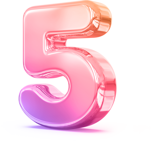 3d gradient modern number 5